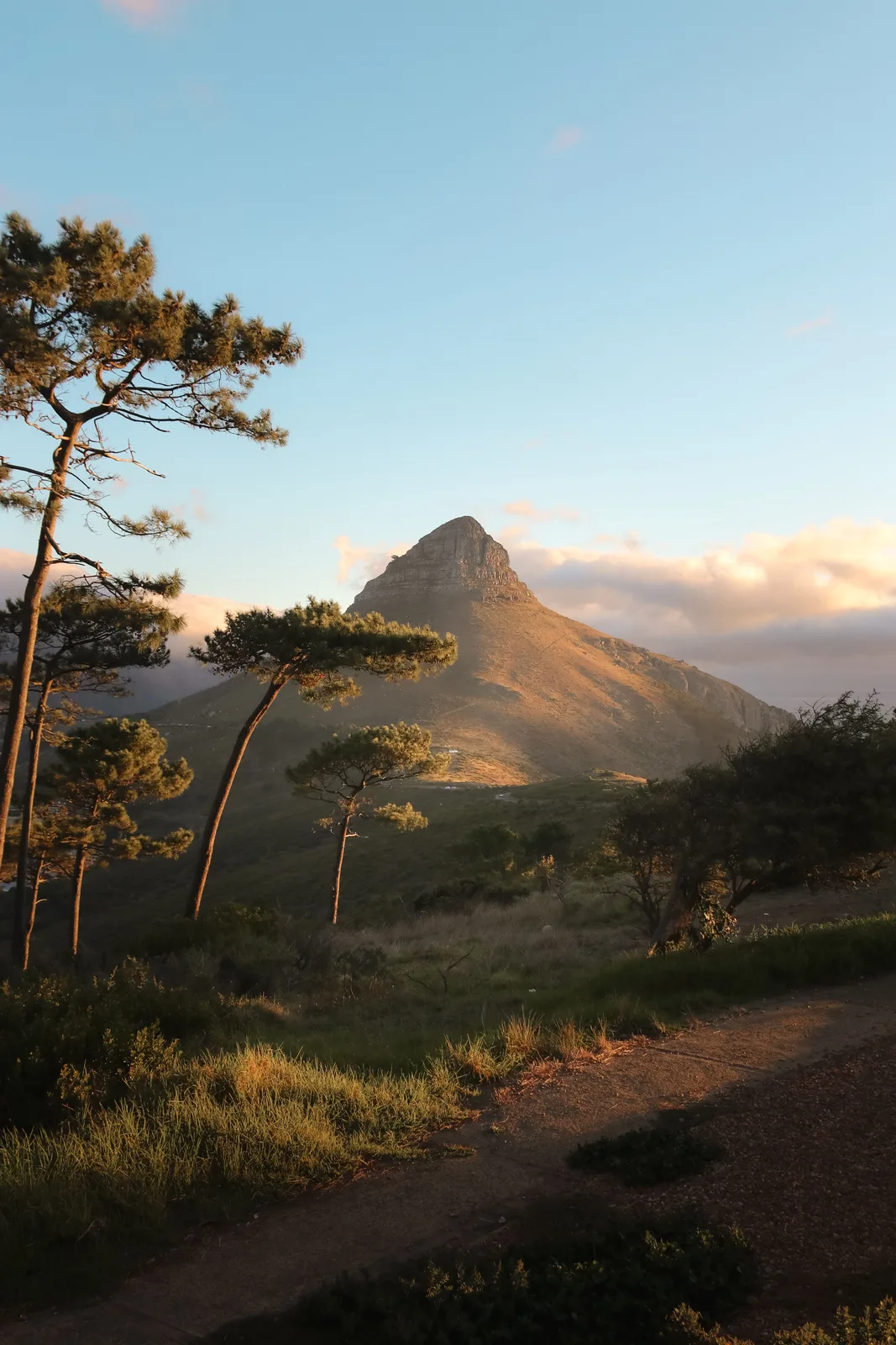 This shot captures a majestic mountain landscape during the golden hour, using n